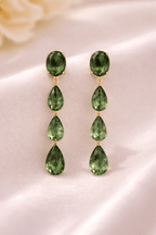 Verdant Cascade Tourmaline Earring Pair Set