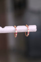 Crimson Bezel Hoop Earrings