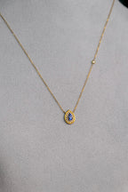 Celeste Pear Halo Necklace