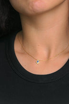 Celeste Pear Halo Necklace
