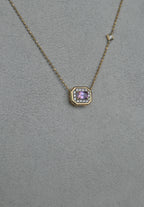 Celeste Octagon Halo Necklace