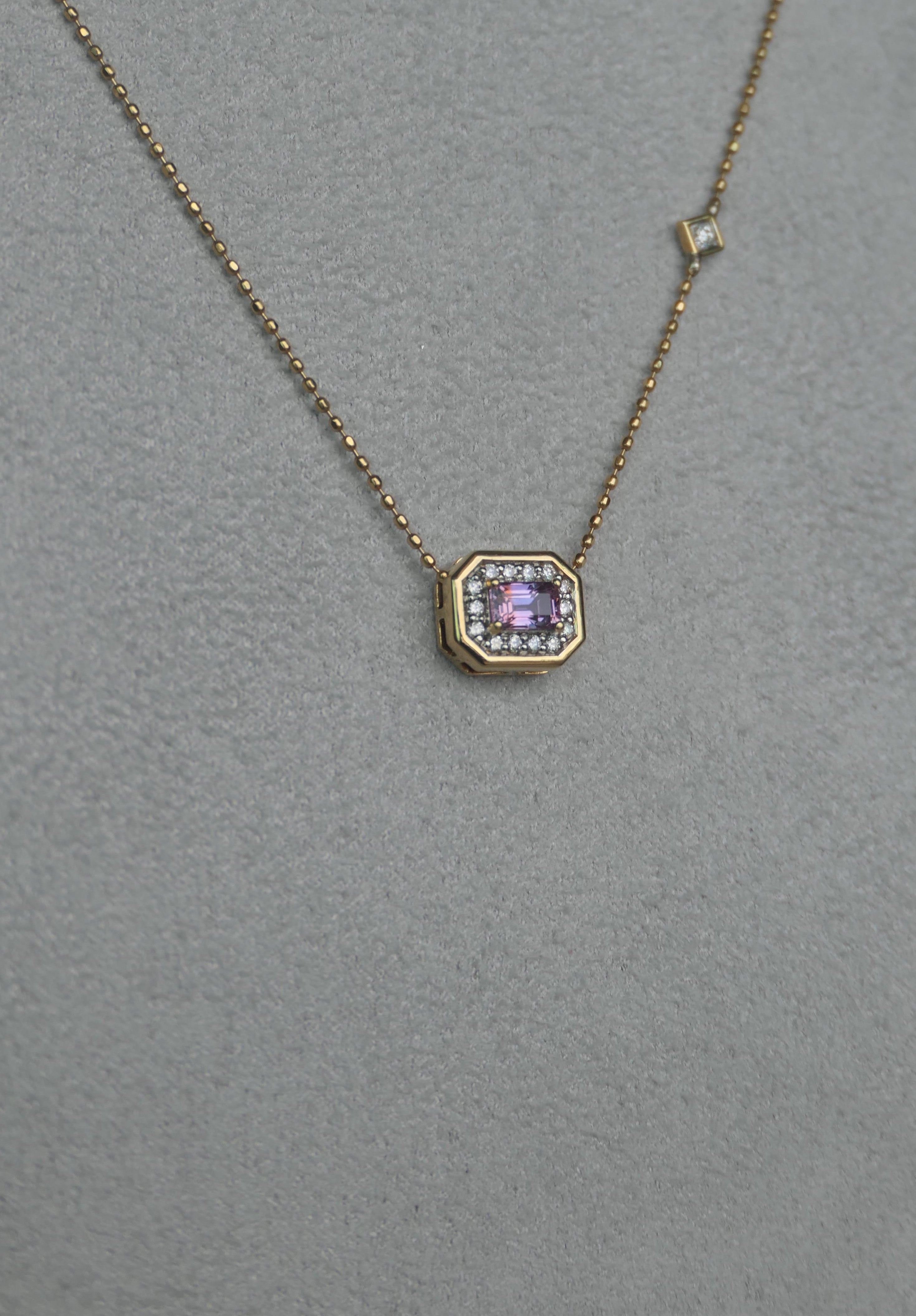 Collar Halo Octogonal Celeste