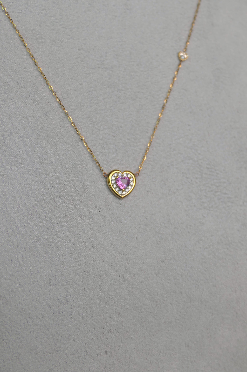 Celeste Heart Halo Necklace