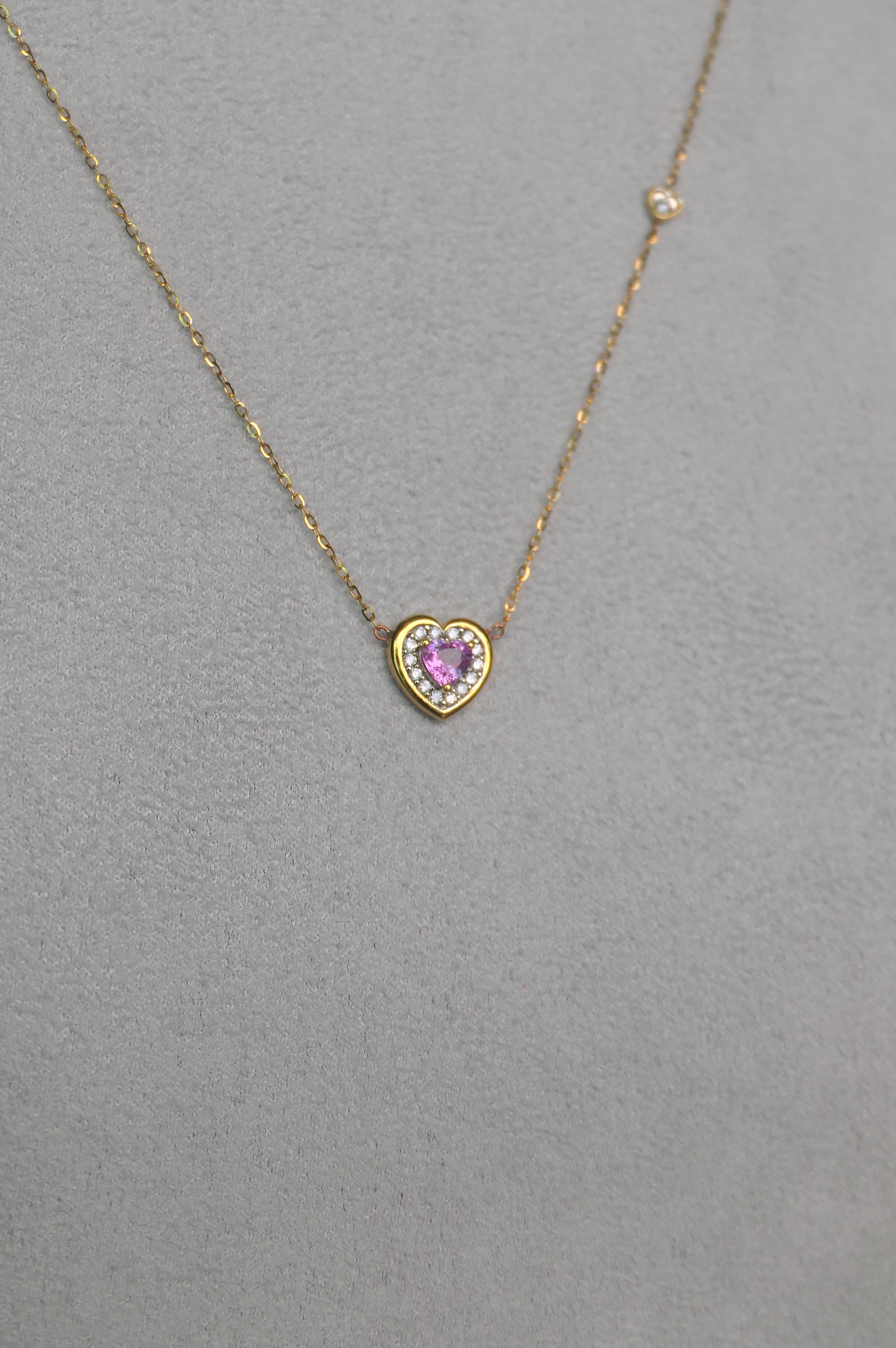 Collar halo Corazón Celeste