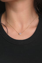 Celeste Octagon Halo Necklace