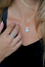 Butterfly Halo Paraiba Necklace
