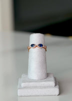 Blue Sapphire Duet Ring