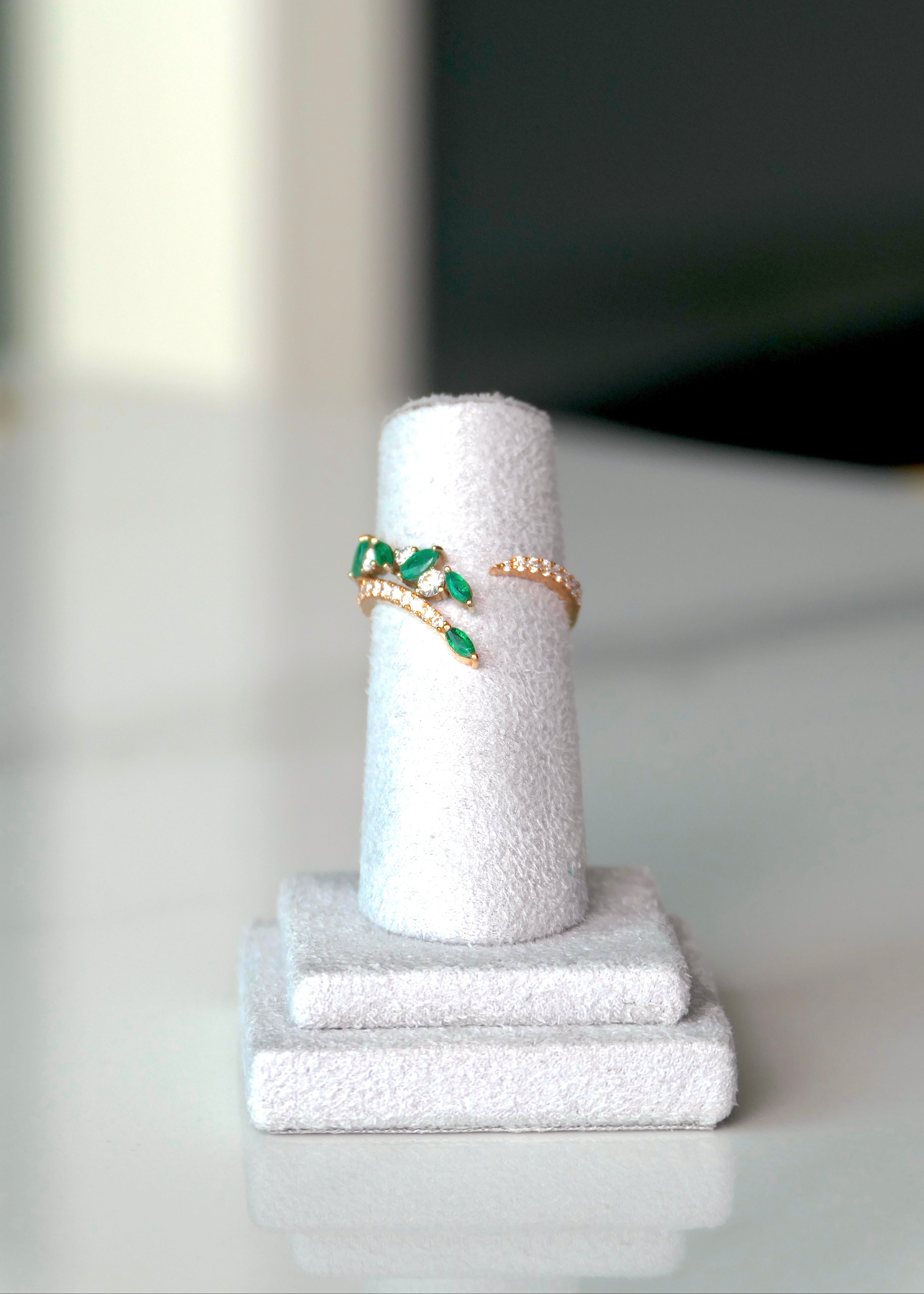 Emerald Vine Wrap Ring