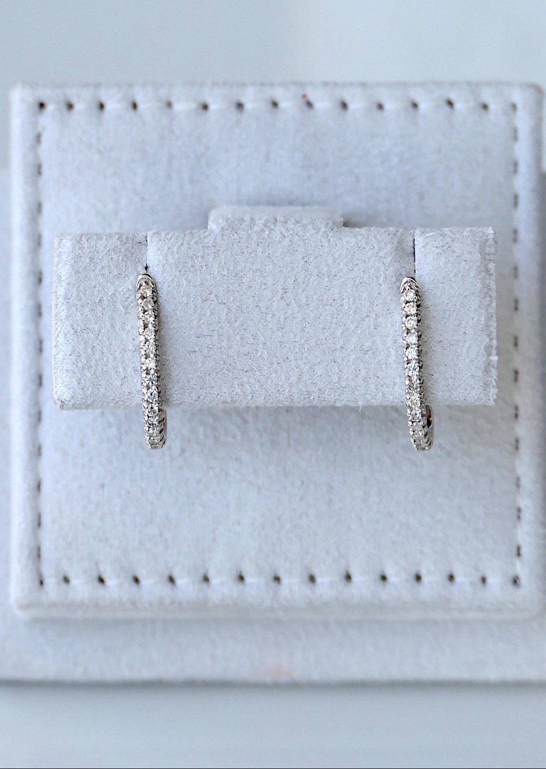 Curved Diamond Half Hoop Stud