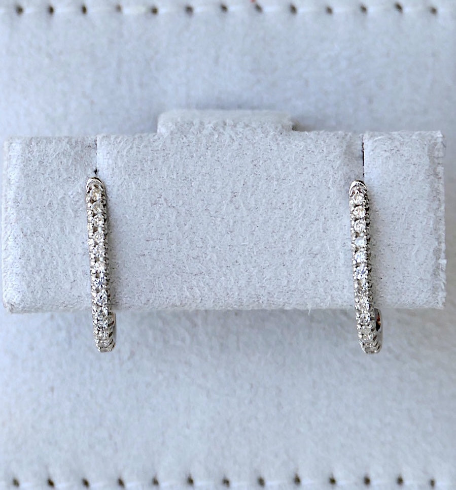 Curved Diamond Half Hoop Stud