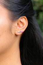Blaze Curve Sapphire Studs