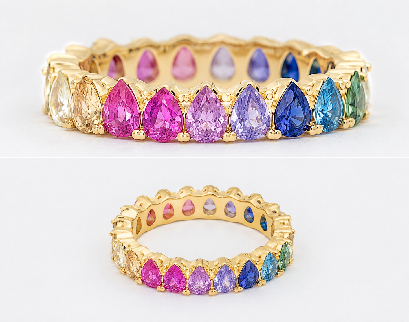 Bloom Pear Rainbow Sapphire Set
