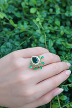 Anillo Halo Flor Verde