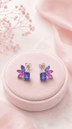Par de pendientes de zafiro Twilight Wing
