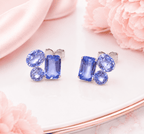 Set de aretes de zafiro Aura Pastel