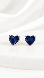 Par de Zafiros Corazón Azul