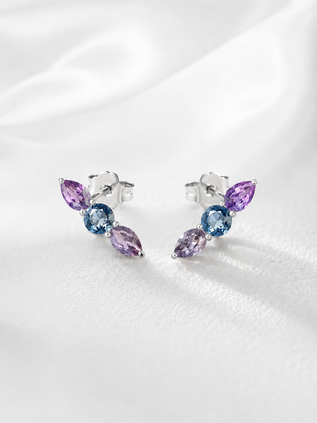 Aurora Arrow Sapphire Stud Pair Set