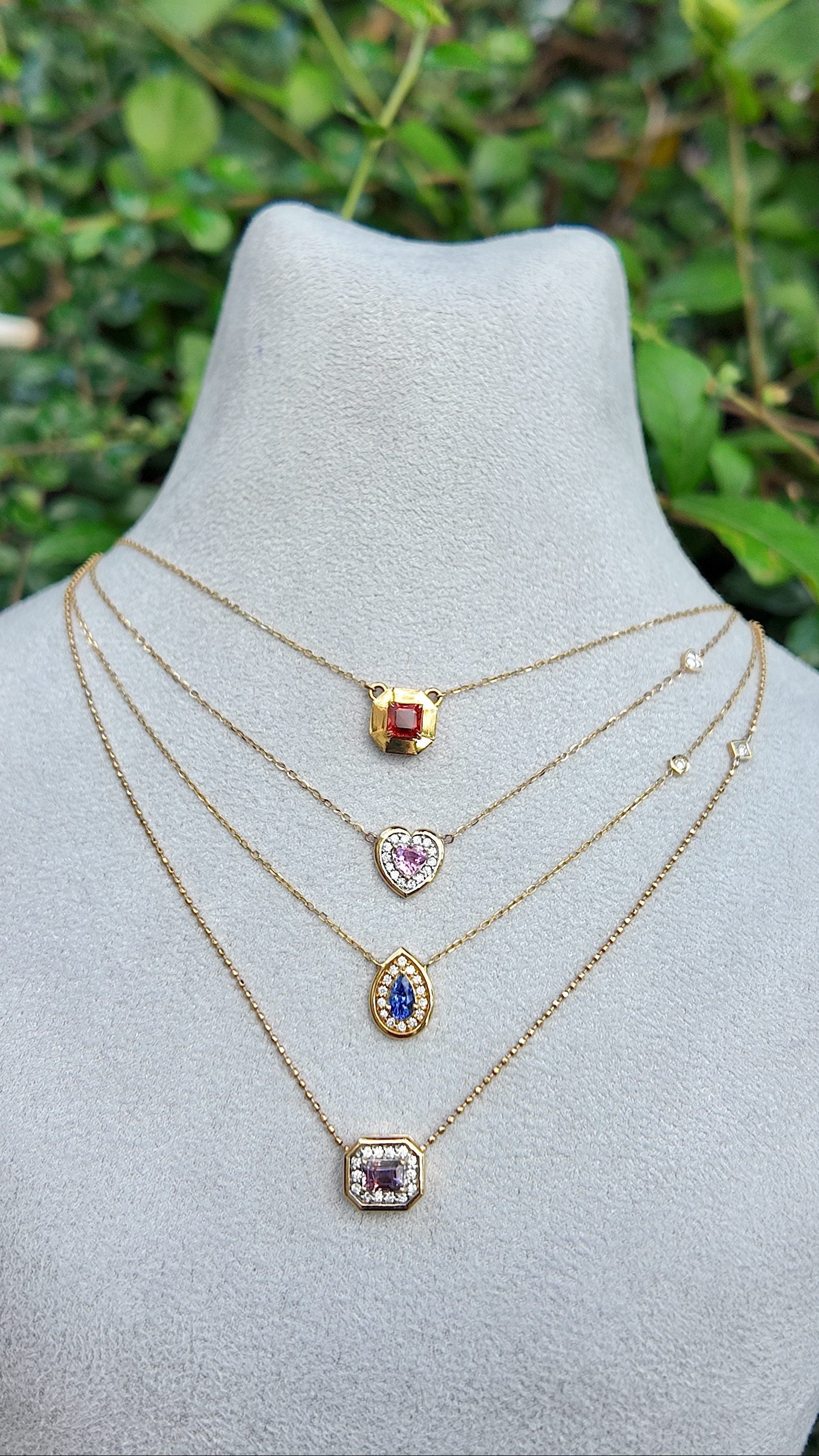 Collar halo Corazón Celeste