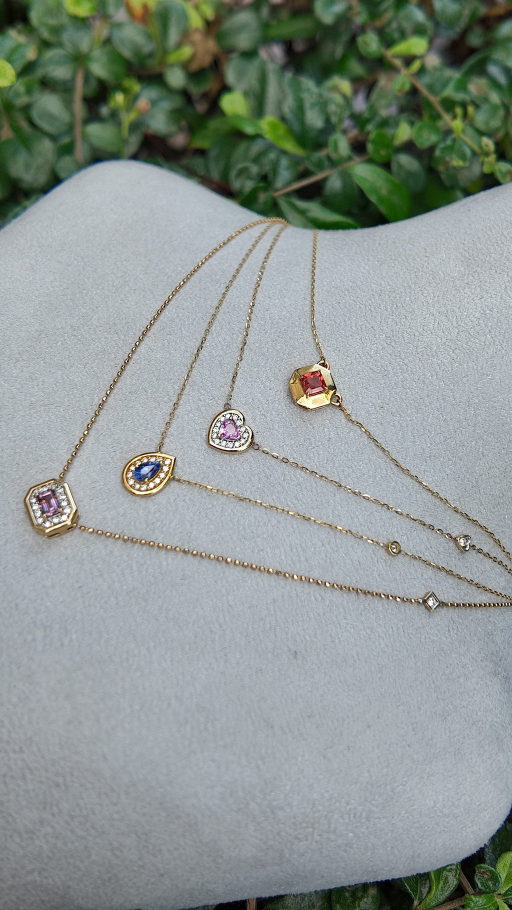 Celeste Heart Halo Necklace