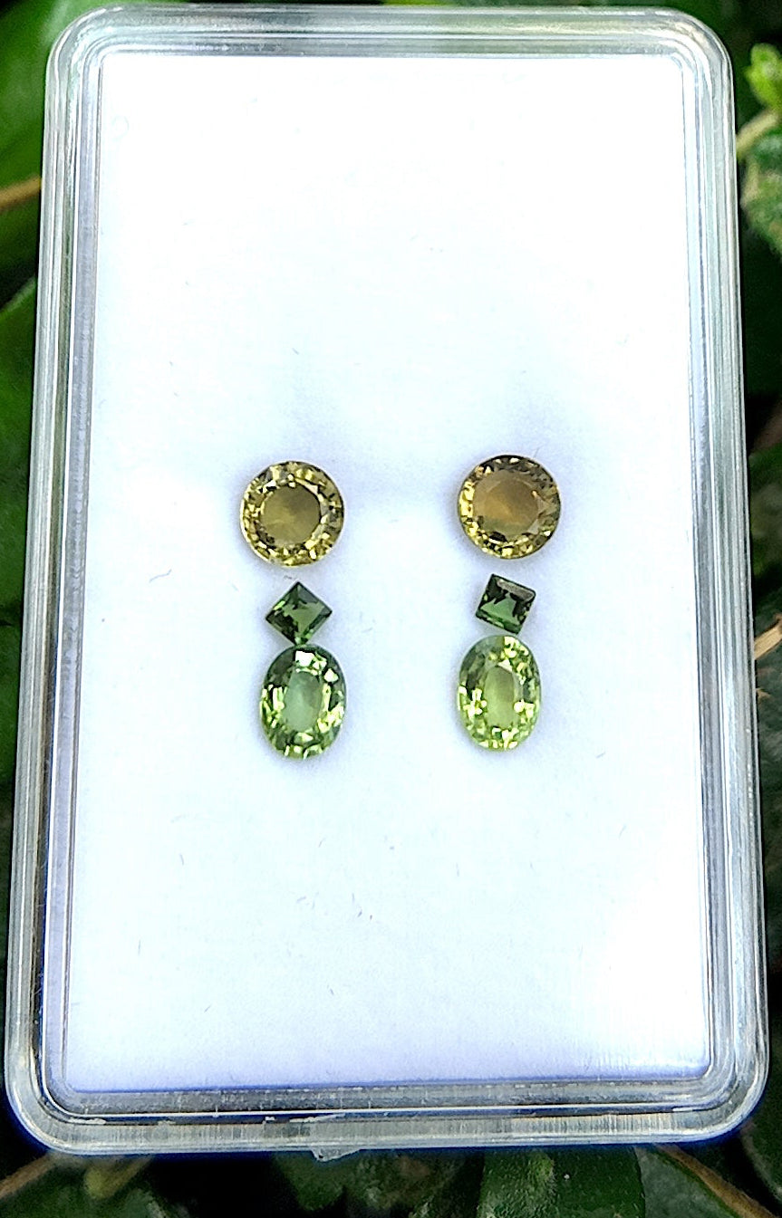 Juego de pendientes de turmalina Citrus a Menta