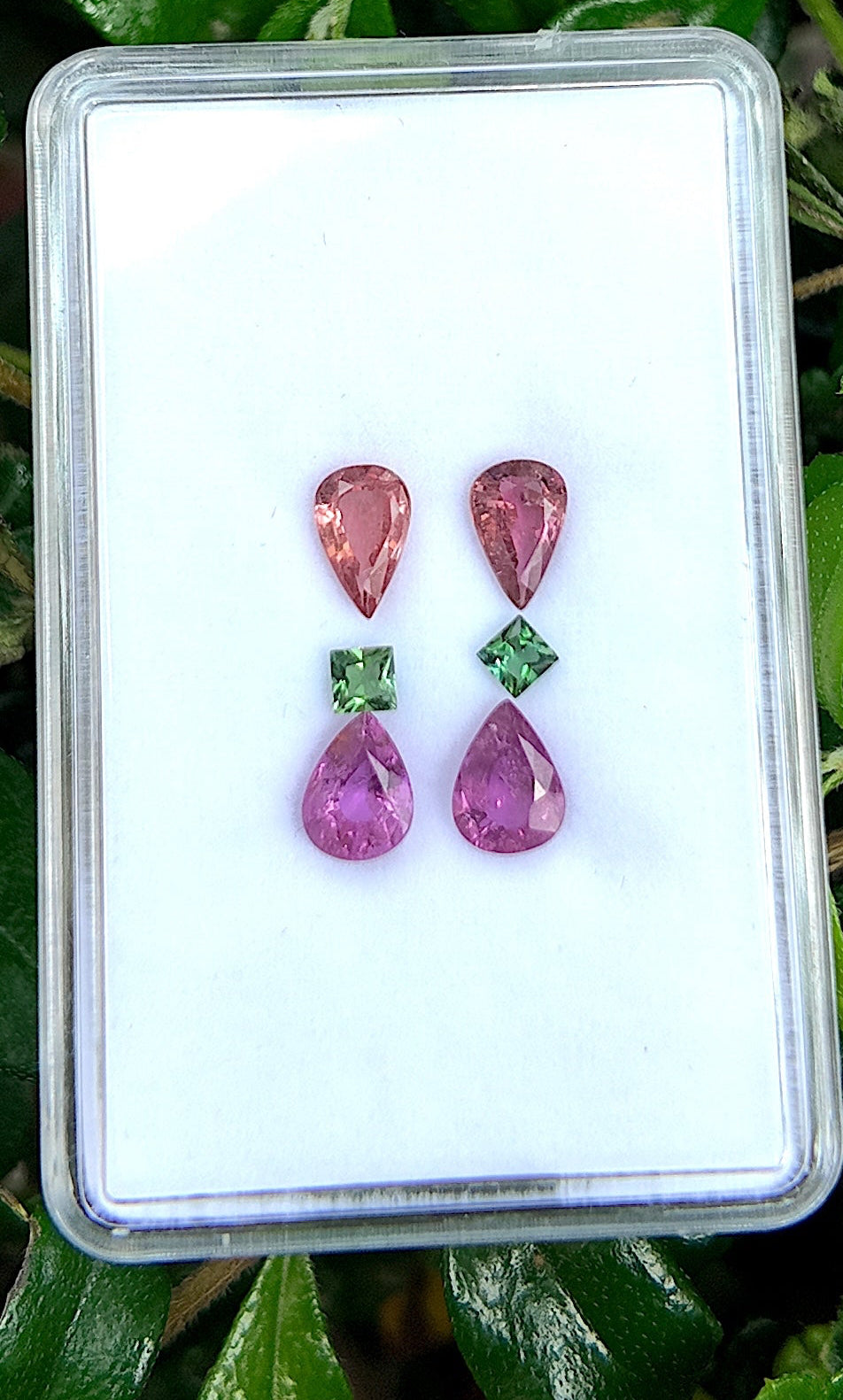 Fuchsia Twist Tourmaline Drop Earring Pair Set