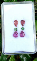 Fuchsia Twist Tourmaline Drop Earring Pair Set