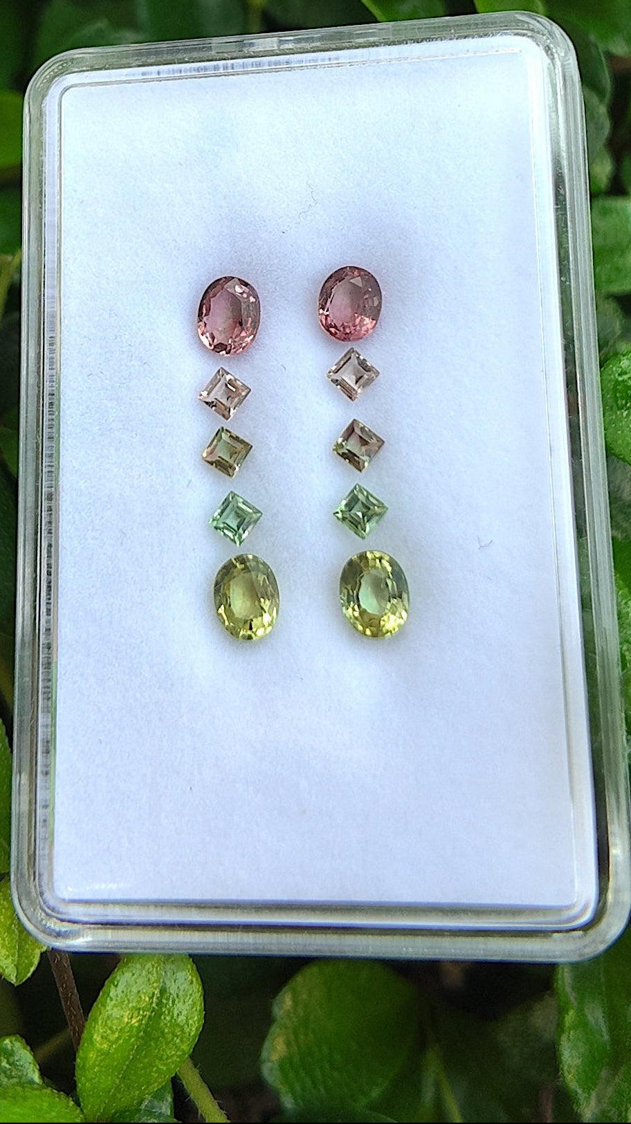 Blush to Mint Gradient Tourmaline Earring Pair Set