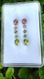 Blush to Mint Gradient Tourmaline Earring Pair Set