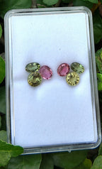 Citrus Blush Curve Tourmaline Stud Earring Pair Set