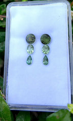 Green Cascade Tourmaline Earring Pair Set