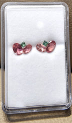 Peach Mint Balance Tourmaline Stud Earring Pair Set