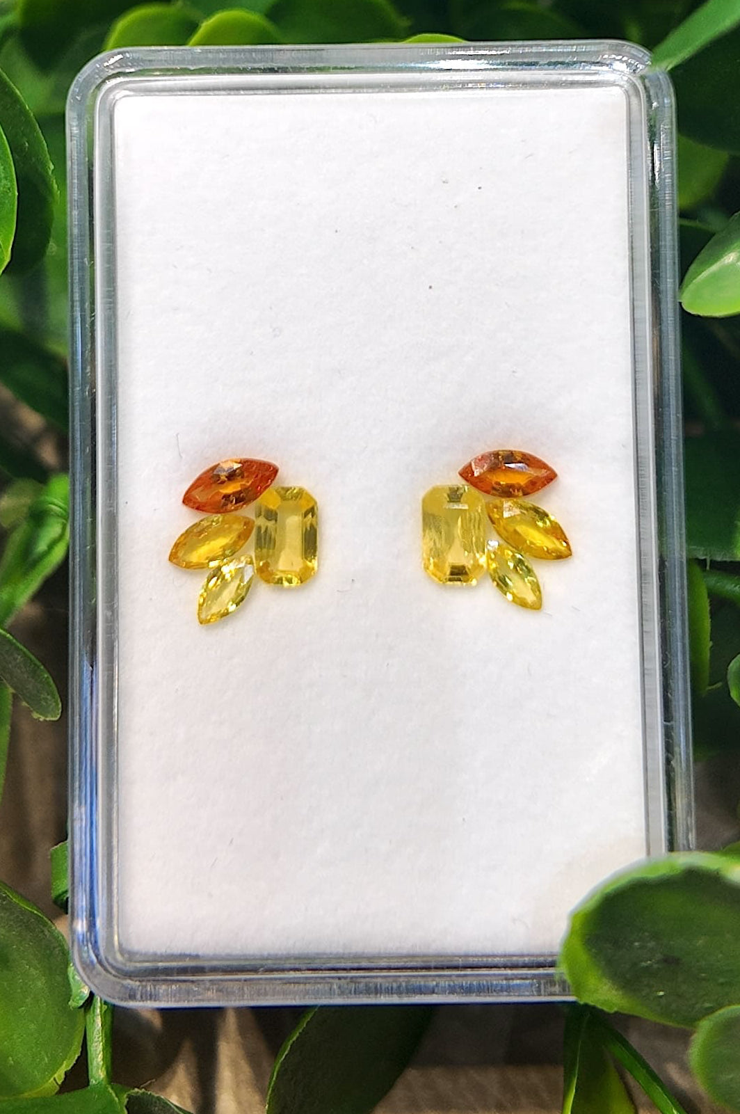 Par de pendientes de zafiro de alas doradas