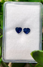 Par de Zafiros Corazón Azul
