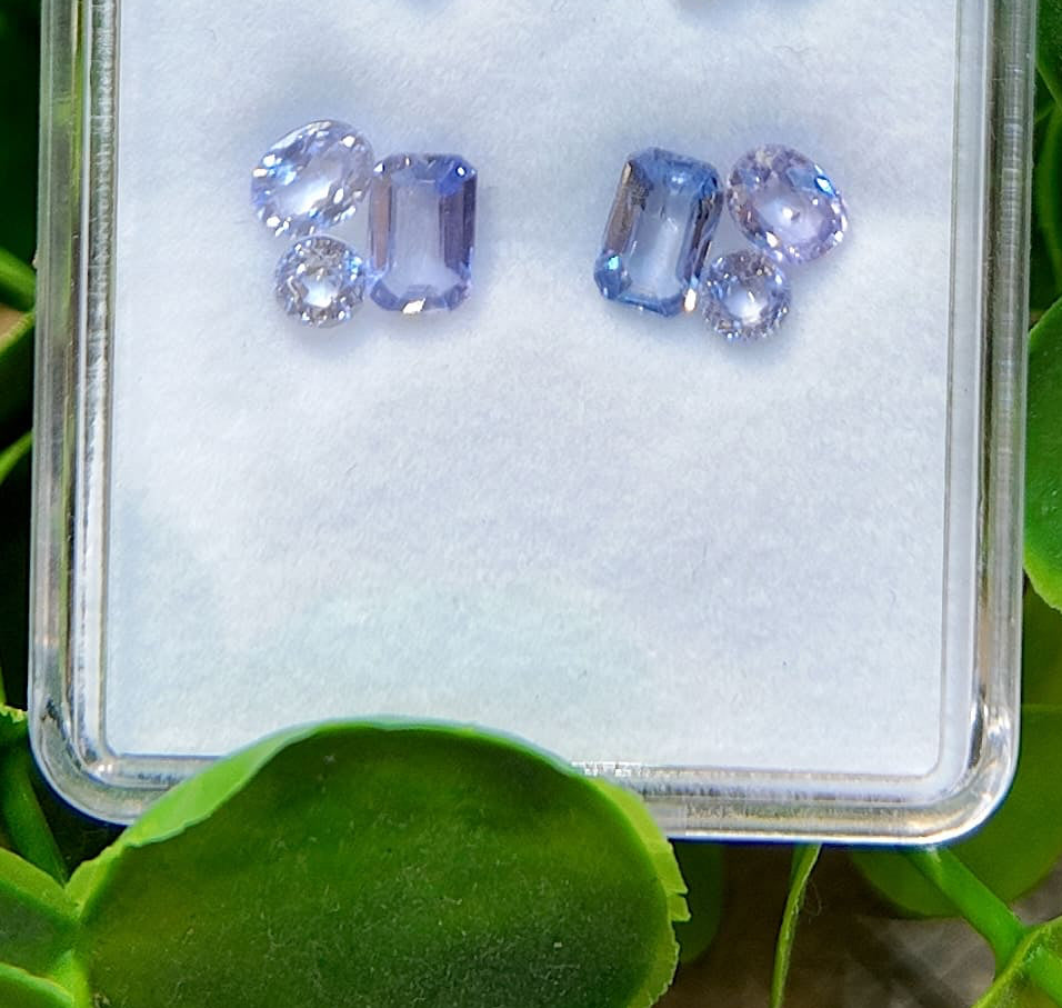 Set de aretes de zafiro Aura Pastel