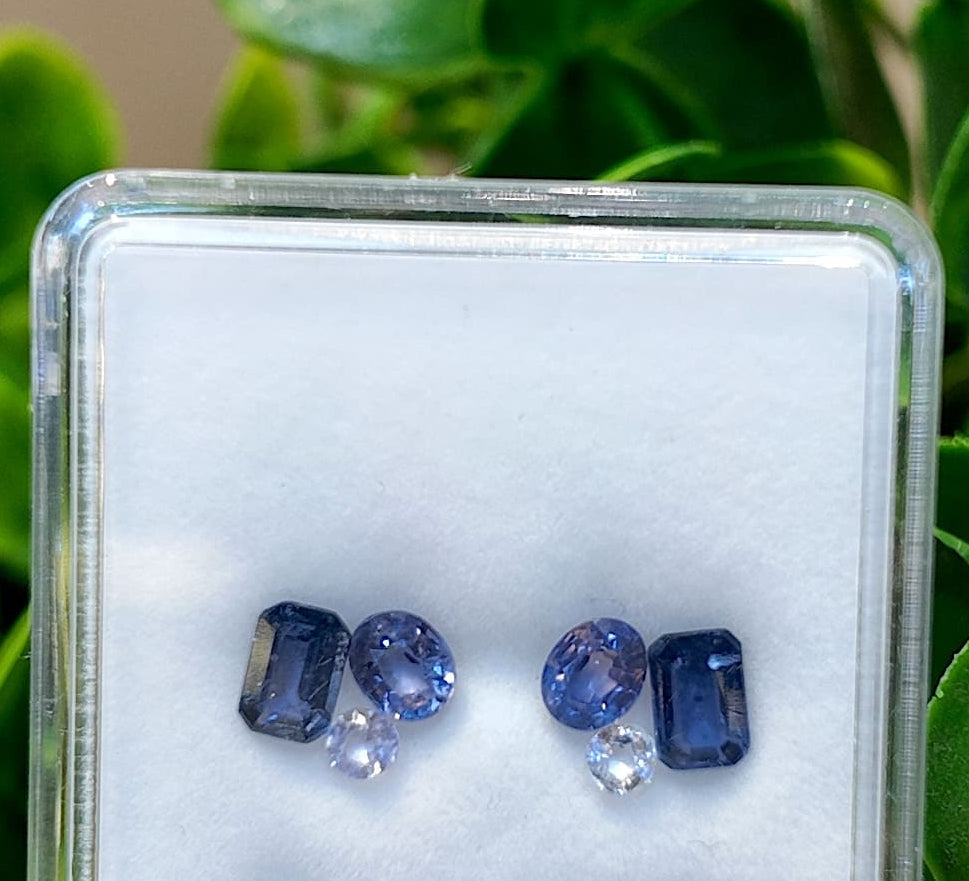 Midnight Tide Sapphire Stud Pair Set