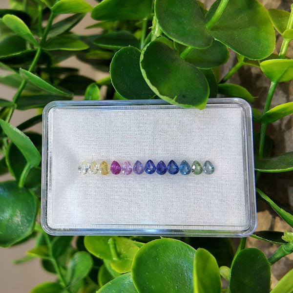 Bloom Pear Rainbow Sapphire Set