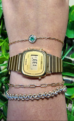 Pulsera Celeste Eslabones Acolchados