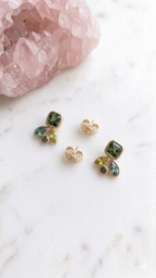 Par de aretes de turmalina Green Mirage