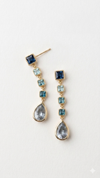 Lagoon & Mist Tourmaline Earring Pair Set