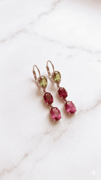 Sorbet Cascade Tourmaline Dangle Earring Pair Set