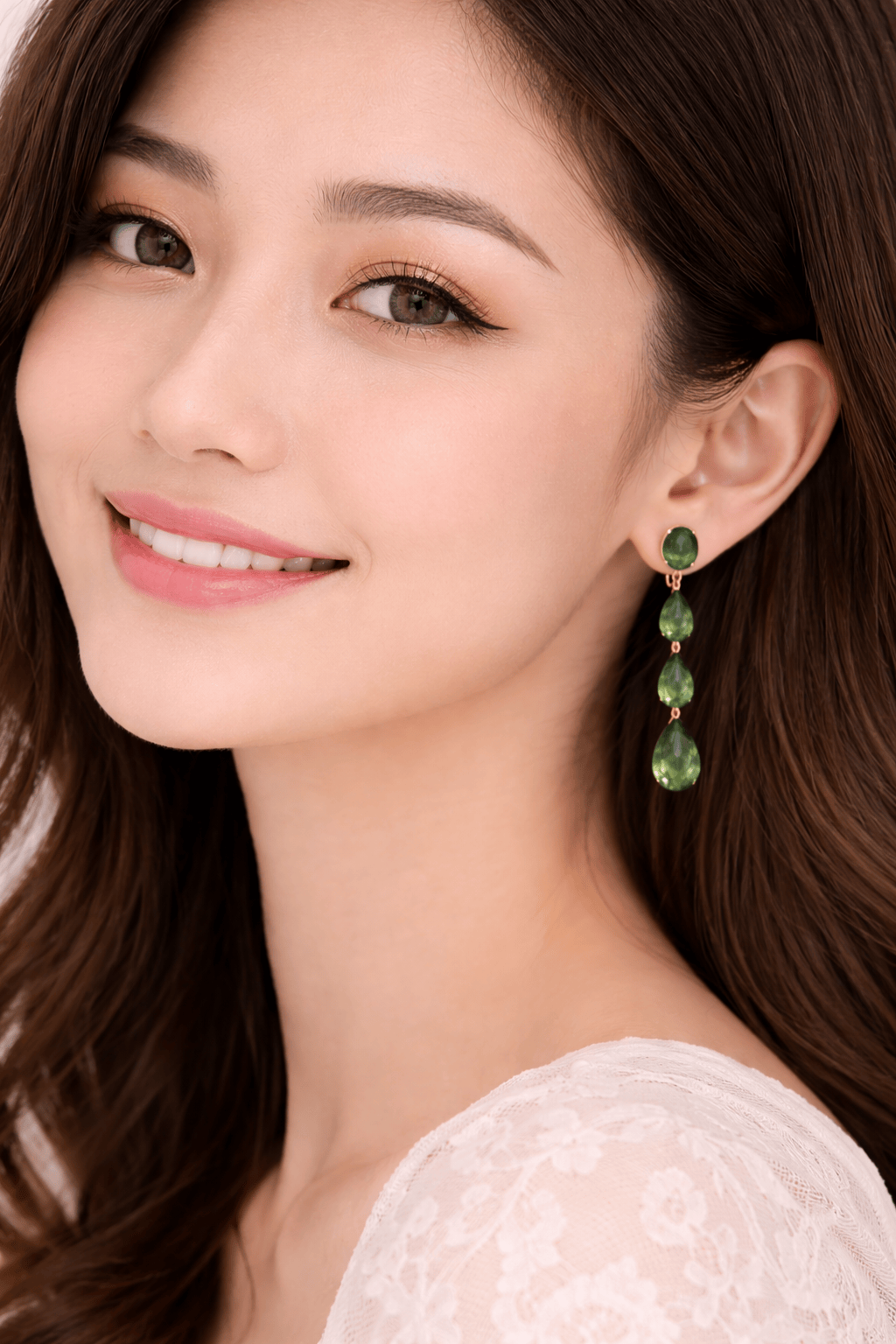 Verdant Cascade Tourmaline Earring Pair Set