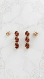 Magenta Trio Tourmaline Earring Pair Set