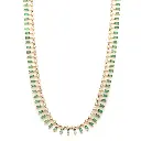 Emerald Baguette Dot and Dash Necklace