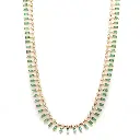 Emerald Baguette Dot and Dash Necklace