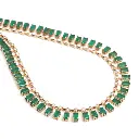 Emerald Baguette Dot and Dash Necklace