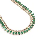 Emerald Baguette Dot and Dash Necklace