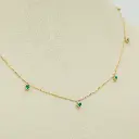 Emerald Bezel Set Heart Shape Chain Necklace