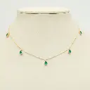 Emerald Bezel Set Pear Shape Chain Necklace