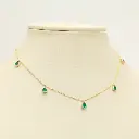 Emerald Bezel Set Pear Shape Chain Necklace