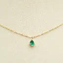 Emerald Bezel Set Pear Shape Chain Necklace